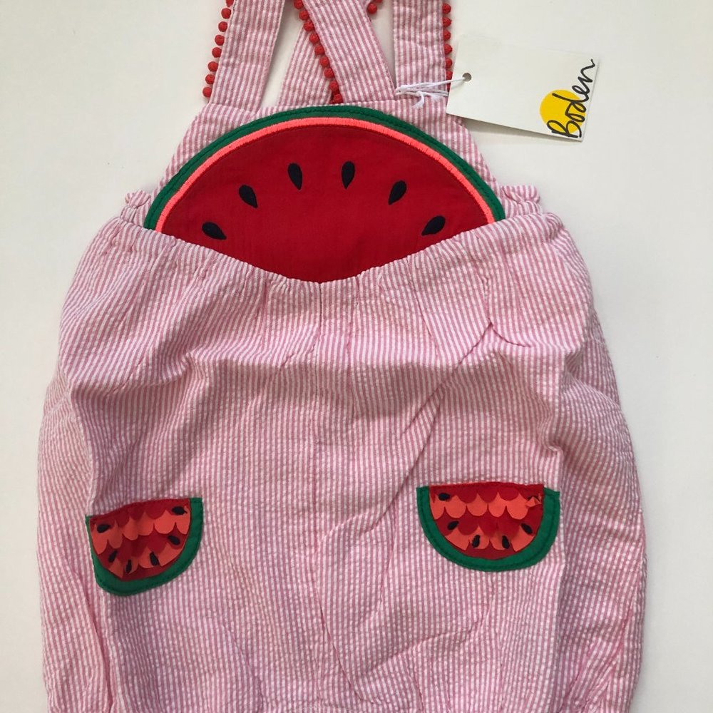NWT Mini Boden Fun Ticking Watermelons Romper - Picture 4 of 4